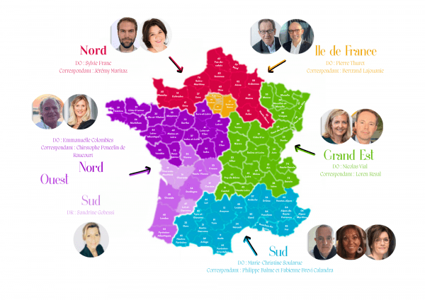 Carte des r&eacute;gions